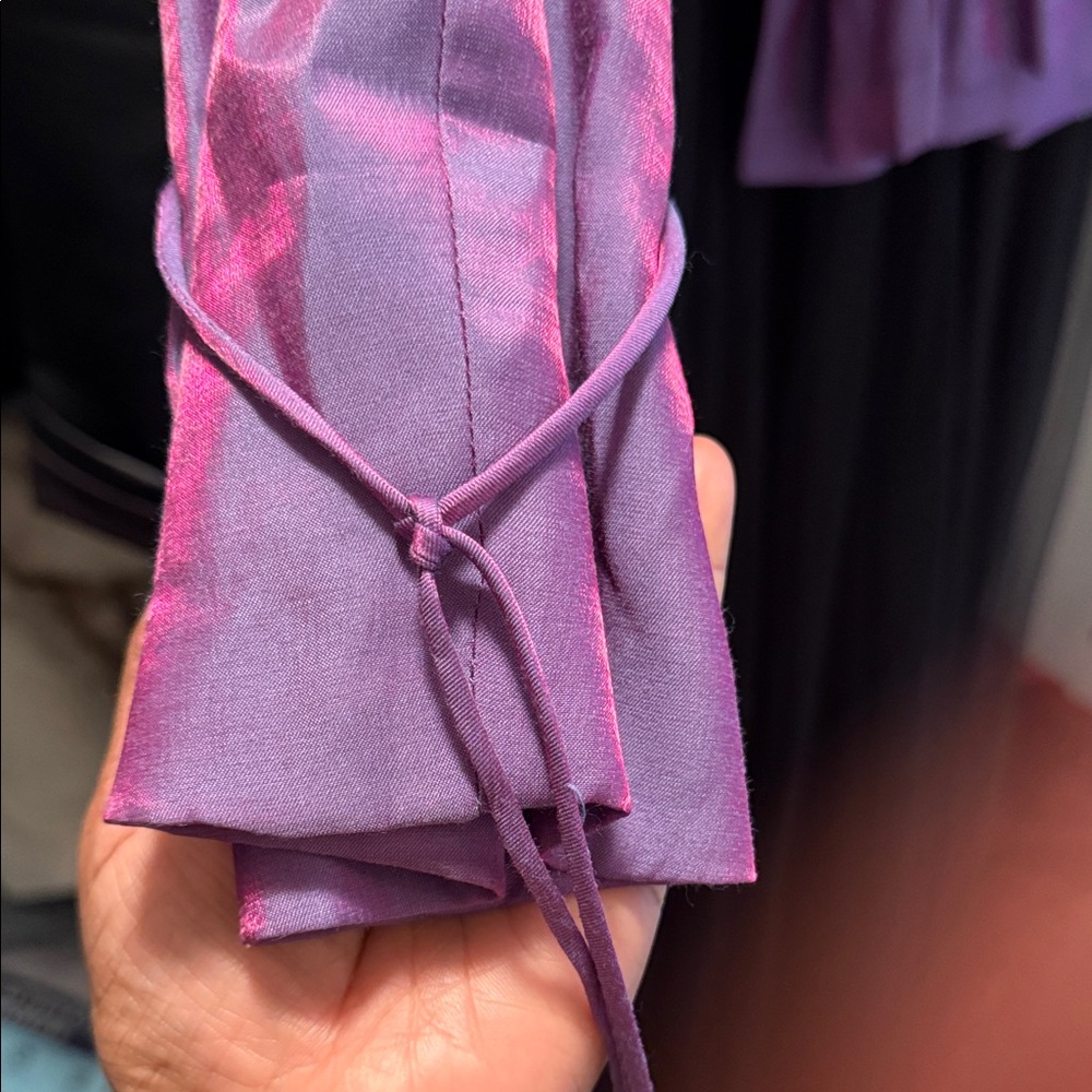 Purple Button-Up Blouse - Picture 4 of 5